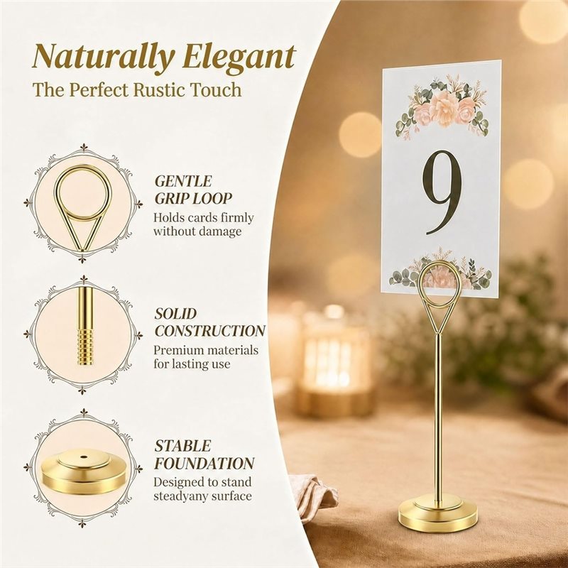 LLCS-12Pcs Gold Table Number H - Table Number Gold recension och pris