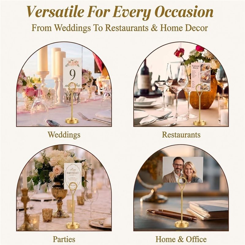 LLCS-12Pcs Gold Table Number H - Table Number Gold recension och pris